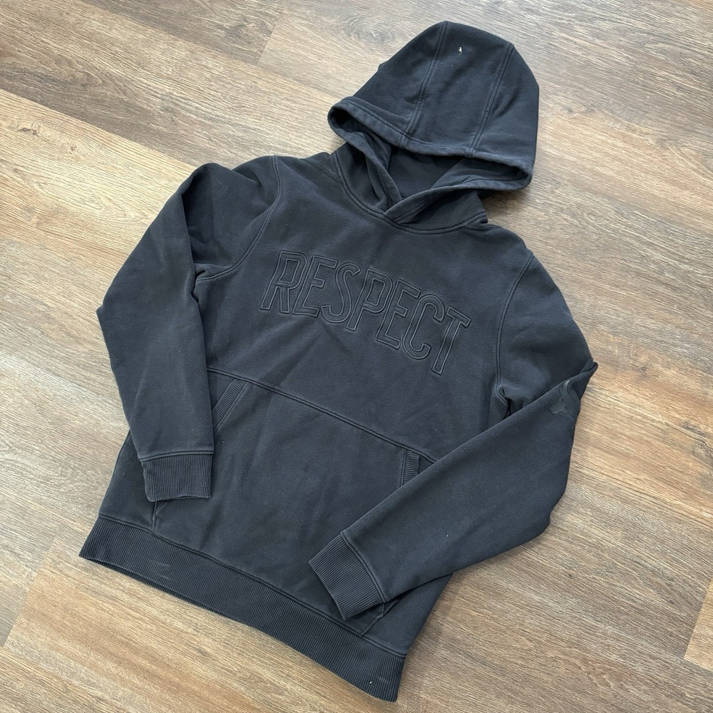 Under Armour Project Rock Black Respect Hoodie‎ Men's Sz S Flag Bull Gym Train